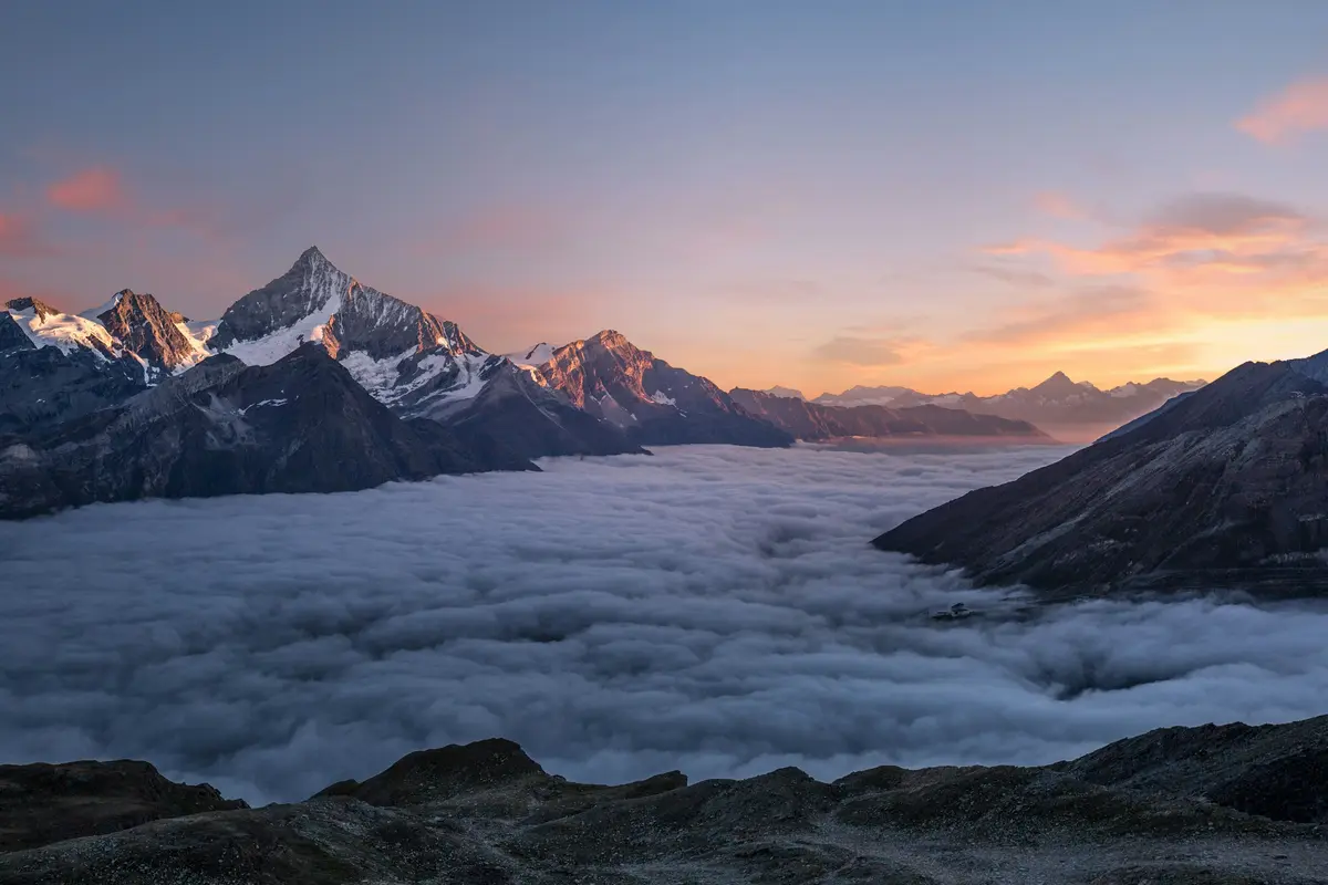Compressed mountain landscape photo WEBP 55KB